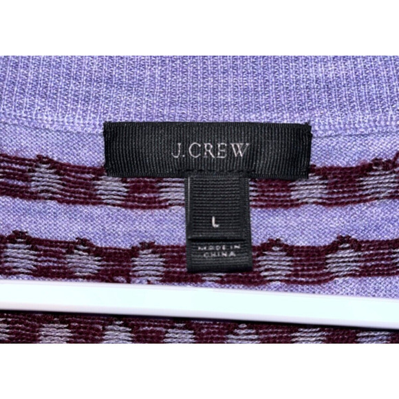 J Crew Tippi Sweater in Jacquard Dot in French Purple Cabernet Sz. L EUC - Picture 4 of 7